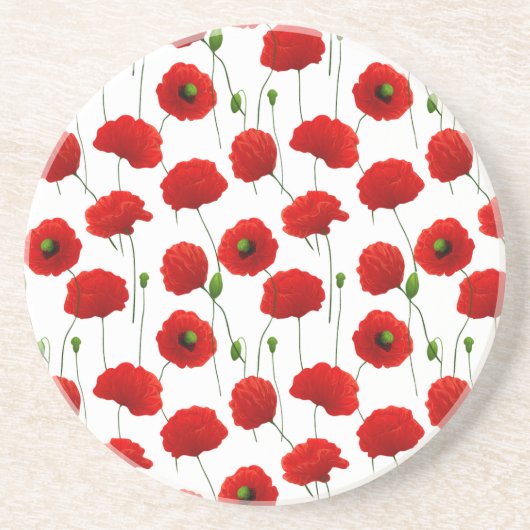 Dessous De Verre En Grès Coquelicots (Devant)