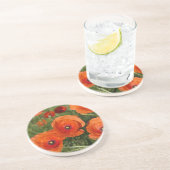 Dessous De Verre En Grès Coquelicots communs (Côté)