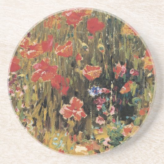 Dessous De Verre En Grès Coquelicots par Robert Vonnoh, Impressionnisme Vin (Devant)