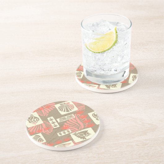 Dessous De Verre En Grès Coques sous-marines de Kua Bay Hawaiian (Côté)