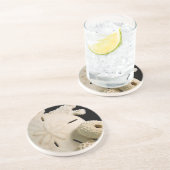 Dessous De Verre En Grès Coquillages Blancs Et Dollar De Sable (Côté)