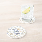 Dessous De Verre En Grès Coquillages de plage côtière (Côté)