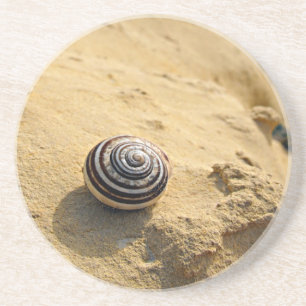 Dessous De Verre En Grès Coquille d'escargot sur sable