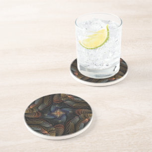 Dessous De Verre En Grès Coquilles abstraites