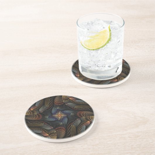 Dessous De Verre En Grès Coquilles abstraites (Côté)