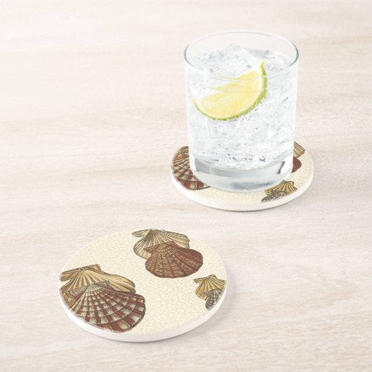 Dessous De Verre En Grès Coquilles antiques craquelées (Côté)