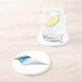 Dessous De Verre En Grès Coquilles de mer bleue et verte (Côté)