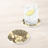 Dessous De Verre En Grès Coquilles neutres et collection de corail (Côté)
