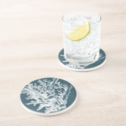 Dessous De Verre En Grès Corail azur I (Côté)