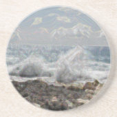 Dessous De Verre En Grès Corail et vagues (Devant)