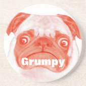 Dessous De Verre En Grès Coral Grumpy Puggy (Devant)