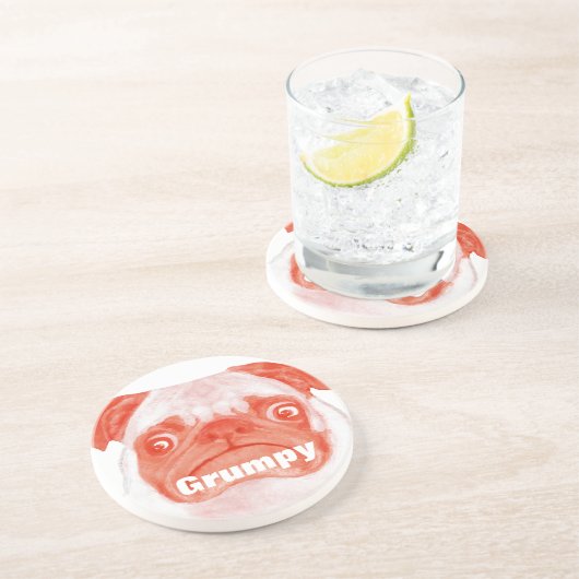 Dessous De Verre En Grès Coral Grumpy Puggy (Côté)