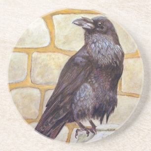 Dessous De Verre En Grès Corbeau