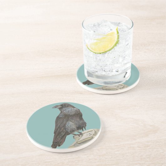 Dessous De Verre En Grès Corbeau (Côté)