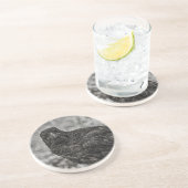Dessous De Verre En Grès Corbeau P9239 (Côté)