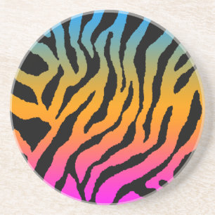 Dessous De Verre En Grès Corey Tiger Rayures de Tigre Rétro des Années 80