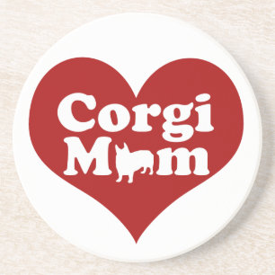 Dessous De Verre En Grès Corgi Maman Cute Red Heart