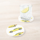 Dessous De Verre En Grès Corvette jaune : (Côté)