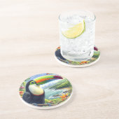 Dessous De Verre En Grès Costa Rica Toucans, Pura Vida (Côté)