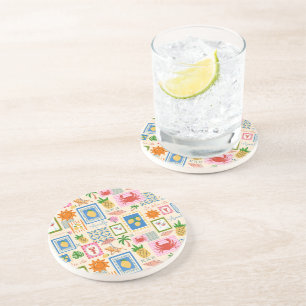 Dessous De Verre En Grès Côte Amalfitaine Été Motif Méditerranéen