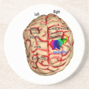 Dessous De Verre En Grès Côté gauche et droit de cerveau