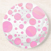 Dessous De Verre En Grès Coton Bonbon Pink Polka Dot (Devant)
