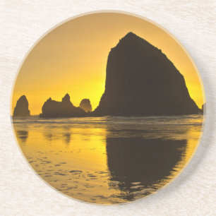 Dessous De Verre En Grès Coucher de soleil, Cannon Beach, Oregon, États-Uni