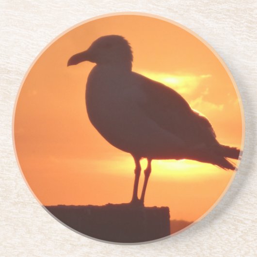 Dessous De Verre En Grès Coucher de soleil de Seagull (Devant)