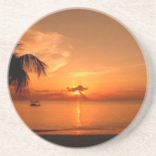 Dessous De Verre En Grès Coucher de soleil d'été