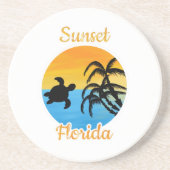 Dessous De Verre En Grès Coucher de soleil mignon en Floride (Devant)