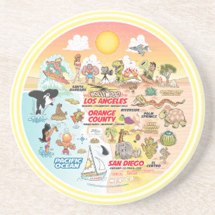 Dessous De Verre En Grès Coucher de soleil SoCal