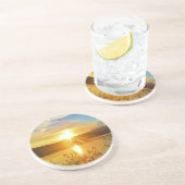 Dessous De Verre En Grès Coucher de soleil sur le lac Arrowhead (Côté)