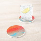 Dessous De Verre En Grès Coucher de soleil sur l'océan Abstrait (Côté)