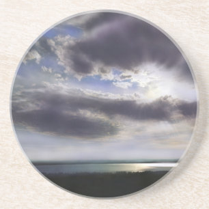 Dessous De Verre En Grès Coucher du soleil lever de la ligne d'horizon de l