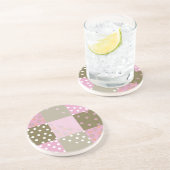 Dessous De Verre En Grès Couette rose Brown pois (Côté)