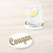 Dessous De Verre En Grès Cougar - Furry Text (Côté)