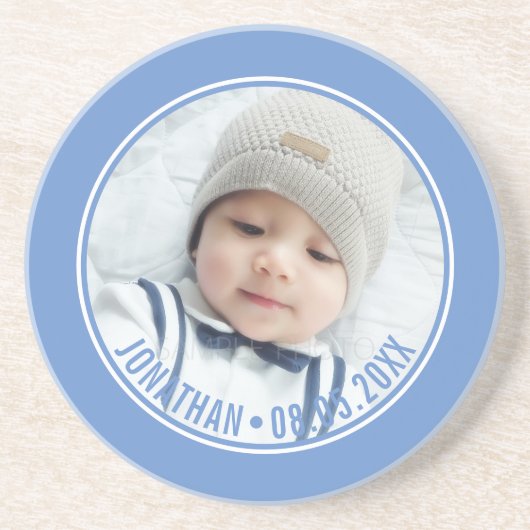 Dessous De Verre En Grès Couleur personnalisée avec photo et texte personna (Devant)