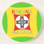 Dessous De Verre En Grès Couleur Rasta rouge or vert (Devant)