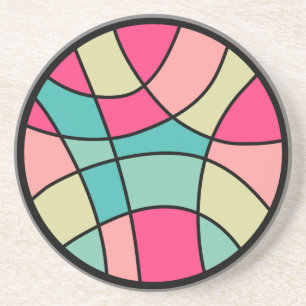Dessous De Verre En Grès Couleur ronde Abstraite 160422(06)