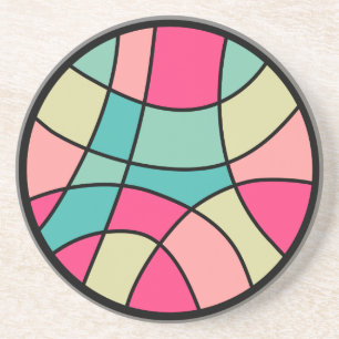 Dessous De Verre En Grès Couleur ronde Abstraite 160422(07)
