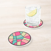 Dessous De Verre En Grès Couleur ronde Abstraite 160422(07) (Côté)