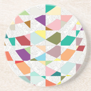 Dessous De Verre En Grès Couleurs Abstraites Damask