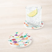 Dessous De Verre En Grès Couleurs Abstraites Damask (Côté)