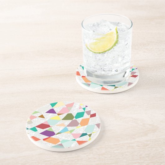 Dessous De Verre En Grès Couleurs Abstraites Damask (Côté)