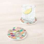 Dessous De Verre En Grès Couleurs Abstraites or (Côté)