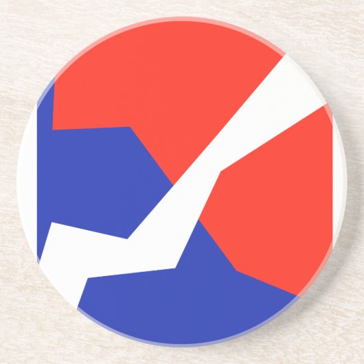 Dessous De Verre En Grès Couleurs du drapeau bleu rouge blanc (Devant)