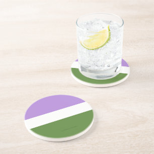 Dessous De Verre En Grès Couleurs du drapeau de fierté Genderqueer de Slipp