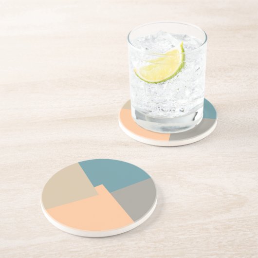 Dessous De Verre En Grès Couleurs Rétro Modernes Géométriques (Côté)