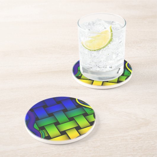 Dessous De Verre En Grès Couleurs tissées (Côté)