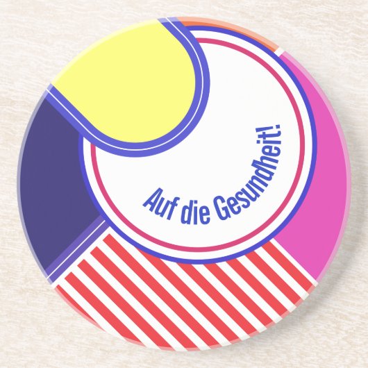 Dessous De Verre En Grès Couleurs vives, beau design graphique (Devant)